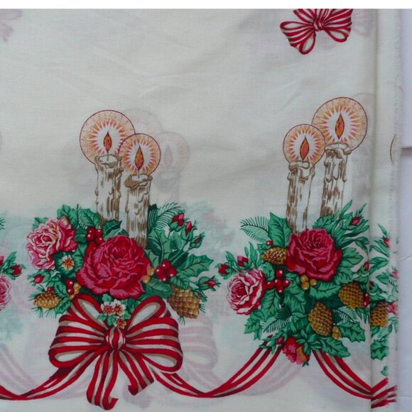 Vintage Wamsutta OTC Rectangle Christmas Xmas Tablecloth Table Dining Linens - Picture 2 of 3